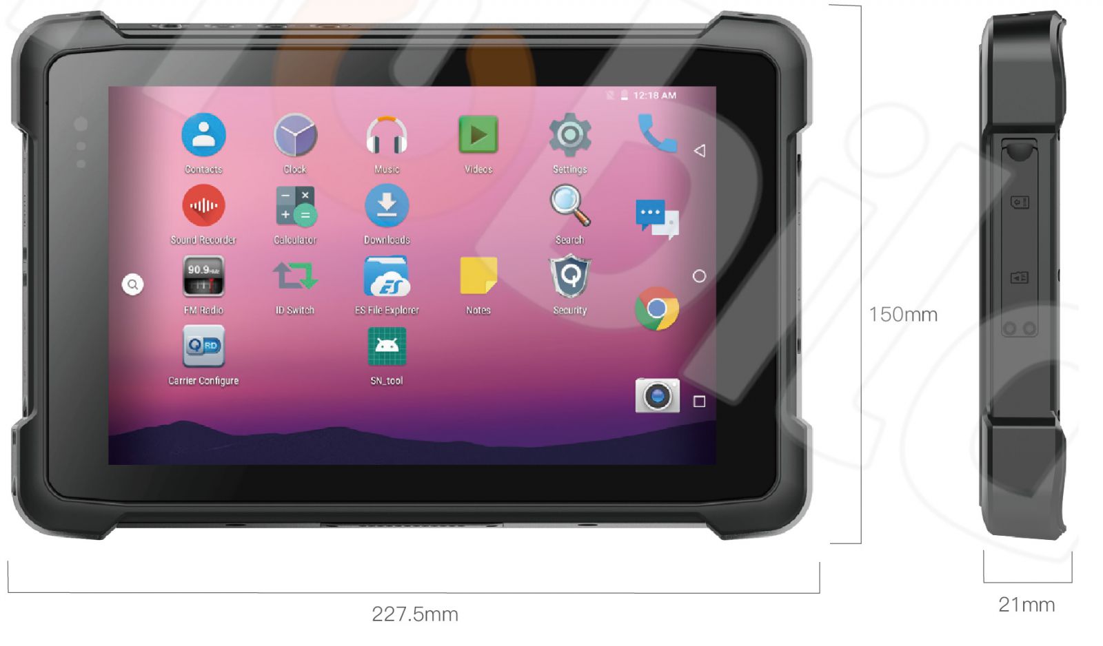 Odporny na upadki omiocalowy tablet z Bluetooth 4.1, 4GB RAM pamici, dyskiem 64GB, czytnikiem kodw 2D MOTO SE4710, NFC  i 4G - Emdoor Q81 v.3