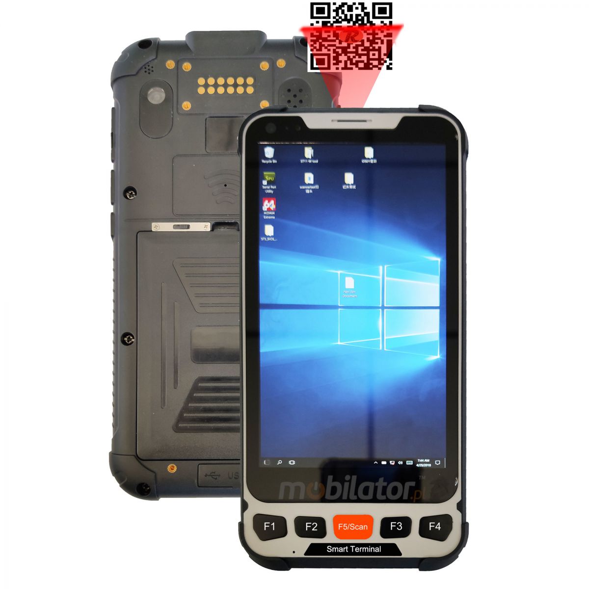 Mobipad SH5 v.3 - Przemysowy terminal danych z UHF RFID, NFC , 4G i BT 4.0, pamici 4GB RAM oraz dyskiem 64GB