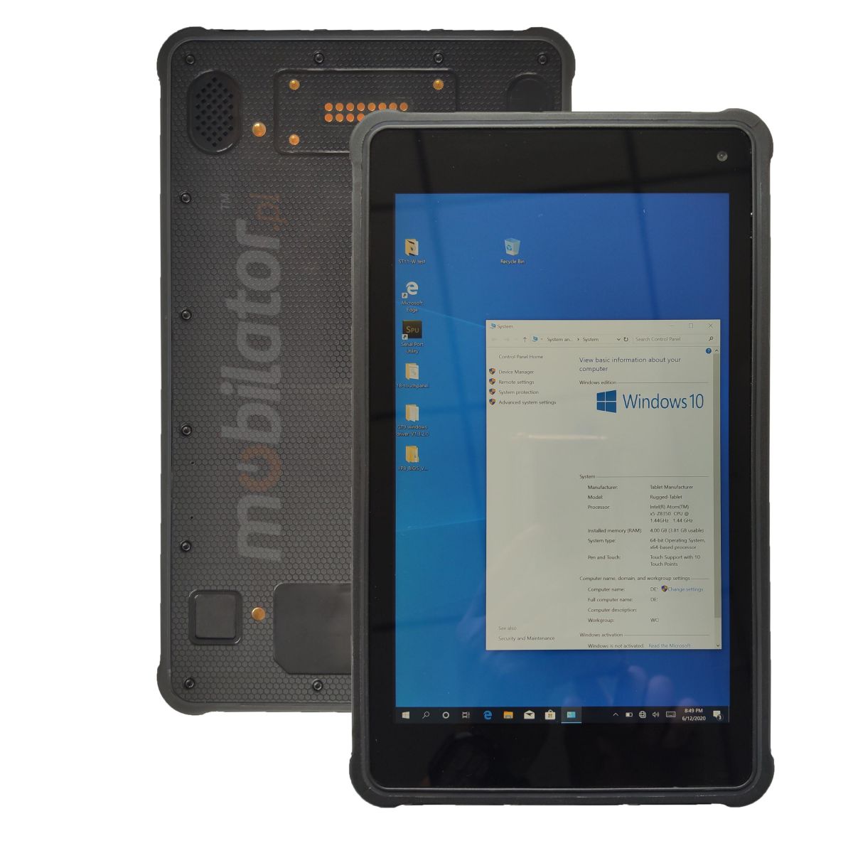 MobiPad ST800B v.15 - Przemysowy tablet ze skanerem odciskiw palca, przednim NFC, 4G i Bluetooth 4.0, GPS wysokiej precyzji, z czytnikiem kodw 2D Honeywell N3680, 4GB RAM pamici oraz dyskiem 64GB