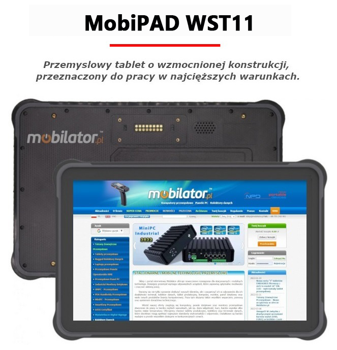 MobiPad Cool W311 wodoodporny wstrzsoodporny przemysowy wytrzymay odporny tablet NFC 4G  IP65 skaner kodw kreskowych 1D 2D