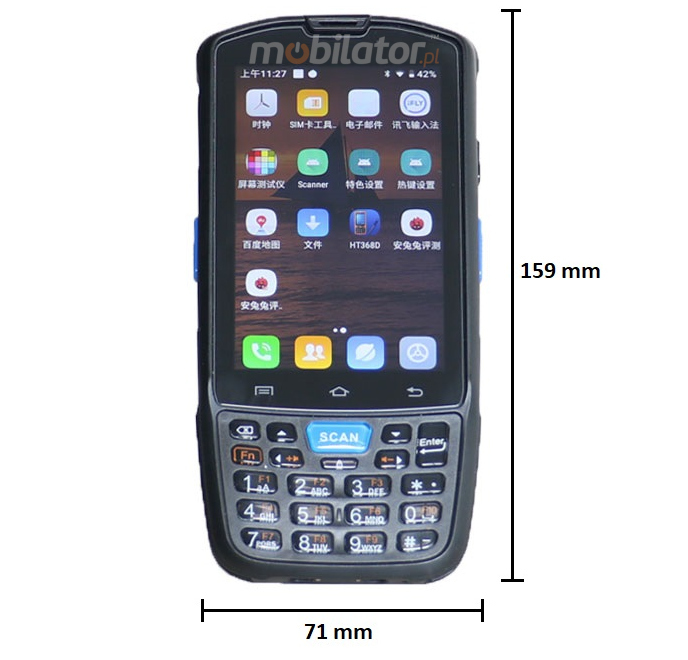 Wodoszczelny inwentaryzator w formie smartfona  (System Android 9.0) oraz NFC w kompaktowych wymiarach