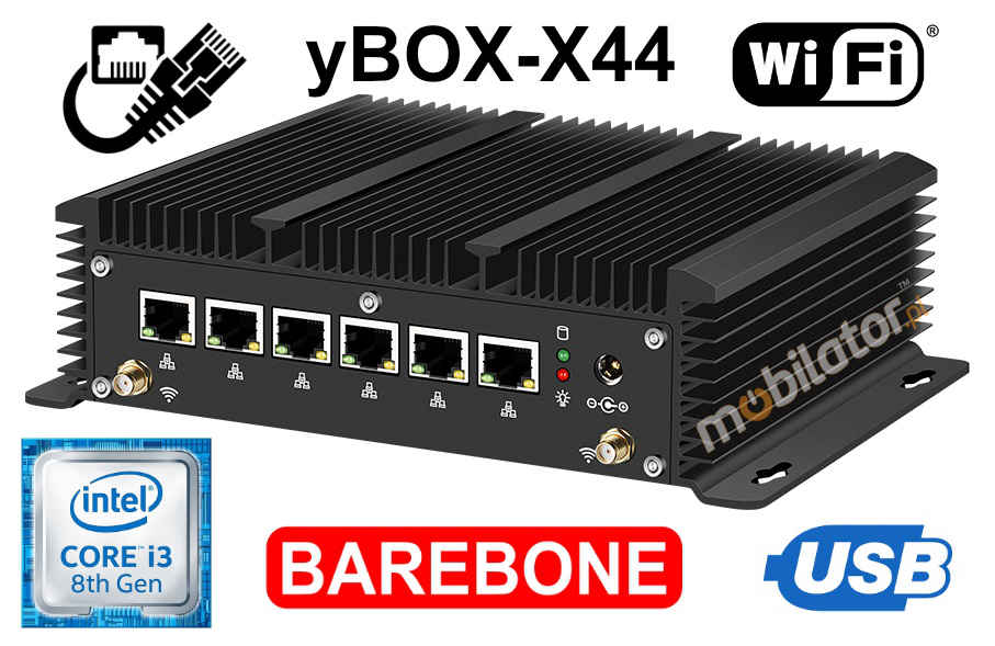 Komputer Przemysłowy MiniPC yBOX-X44 Barebone 