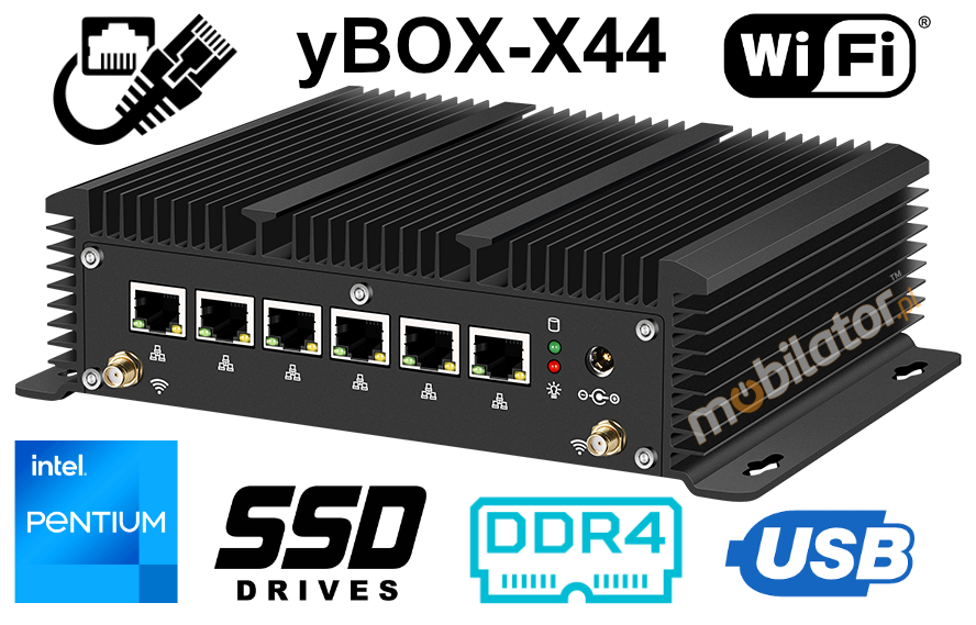 Komputer Przemysowy MiniPC yBOX-X44 Barebone 