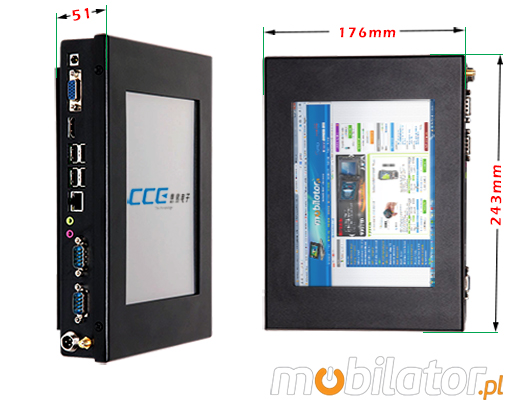 Industial Touch PC CCETouch CT08-PC Komputer panelowy Panel PC Norma odpornoci IP54 Przemysowy komputer panelowy Ekran rezystancyjny 5 wire resistive wywietlacz 8 cali mobilator.pl New Portable Devices Windows RS-232 COM 