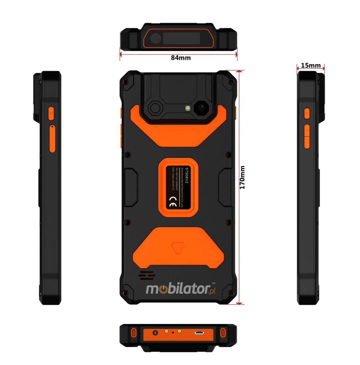 wodoodporny wstrzsoodporny przemysowy wytrzymay odporny smartfon NFC 4G wojskowy IP65 MIL-STD 810G skaner kodw kreskowych 1D 2D