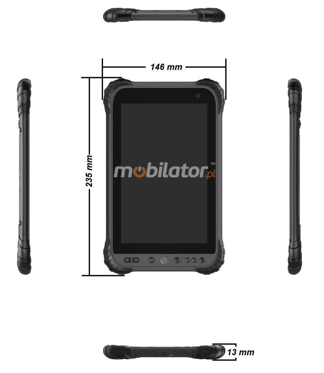 Odporny rugged tablet przemysowy Android 8.1 MobiPad TS884 NFC 4G IP67 mobilator umpc
