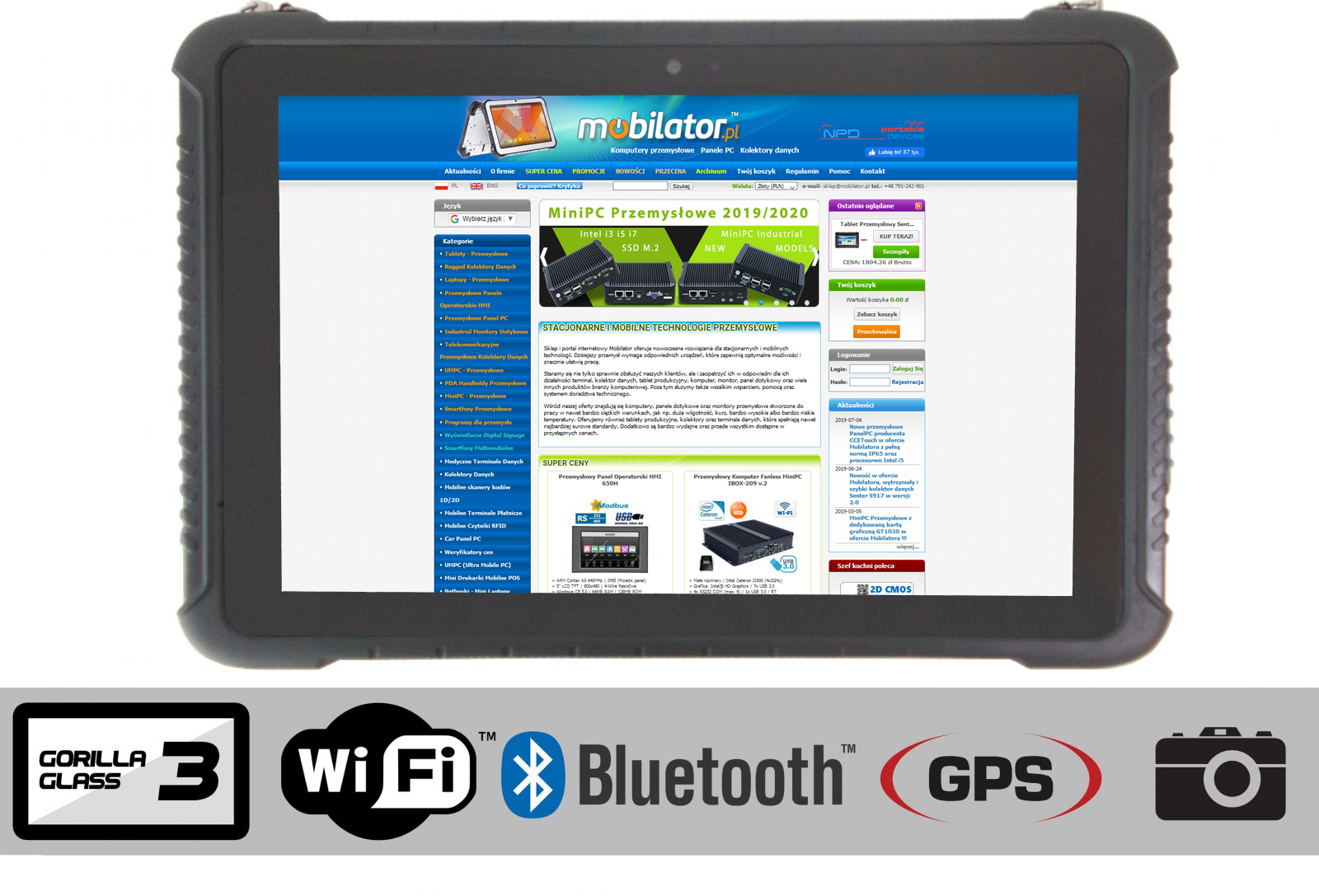 Windows 10 2GB RAM 32GB Flash EMMC Gorilla Glass 3 WiFi Bluetooth GPS Aparat Emdoor I16H mobilator.pl
