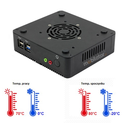 MiniPC yBOX-A30X Wydajny mały komputer przemysłowy temperatura pracy temperatura przechowywania wilgotność bez kondensacji  mobilator pl