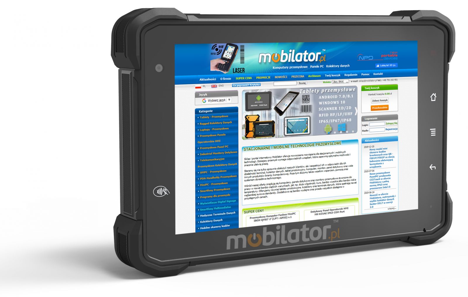 wzmocniony tablet przemyslowy z pamiecia eMMC pyodporny odporny wytrzymay