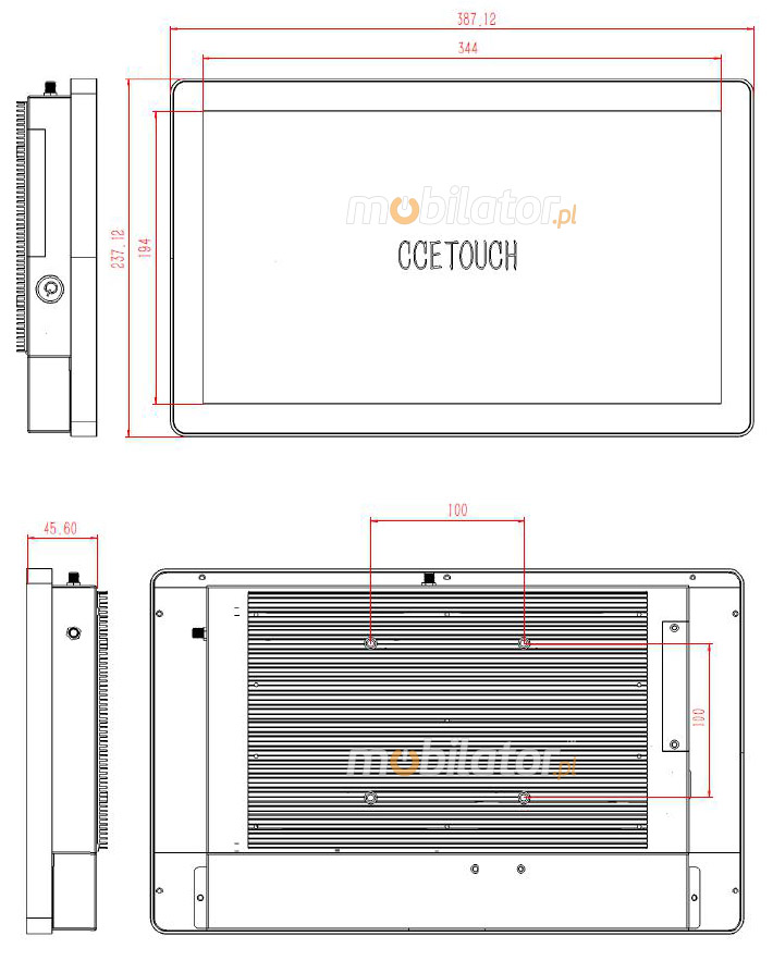 Wzmocniony wodoodporny przemysowy komputer panelowy CCETouch Mobilator polska new design przenosny intel solidny