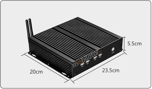Wytrzymay Bezwentylatorowy Mini Komputer Przemysowy z 4-ema portami COM RS232  -  MiniPC yBOX - X26G (4COM) mobilator pl usb lan vga hdmi small