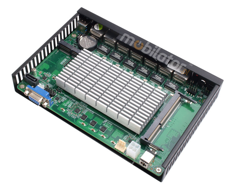Wzmocniony Bezwentylatorowy Komputer Przemysłowy z 6-cioma kartami sieciowymi LAN - MiniPC yBOX-X33 - 1037U Barebone plyta glowna srodek vga intel mobilator wzmocniony szybki 6x lan rj45