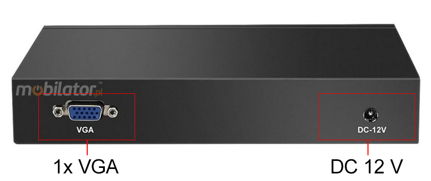 Wzmocniony Bezwentylatorowy Komputer Przemysowy z 4-ema kartami sieciowymi LAN - MiniPC yBOX-X33 - J1900 tyl panel 2x usb 2.0 vga intel mobilator zlacza szybki 4x lan rj45