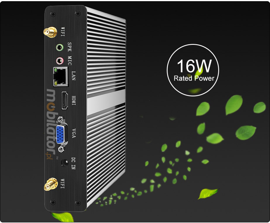 MiniPC yBOX X34 - Budetowy Mini Komputer Przemysowy pasywny vga intel mobilator wzmocniony szybki lan rj45