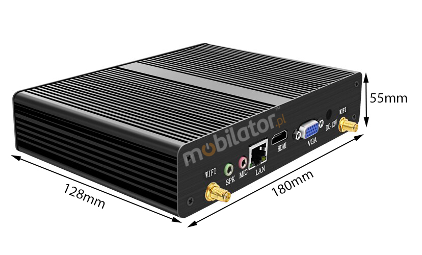 MiniPC yBOX X34 - Budetowy Mini Komputer Przemysowy pasywny vga intel mobilator wzmocniony szybki lan rj45