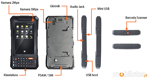 urovo i8000 psam sim usb host klawiatura kamera 5mpx kolektor danych