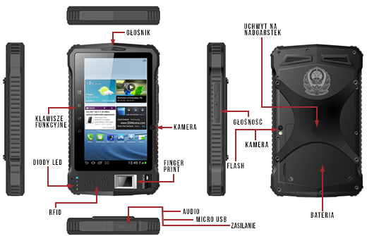 zcza klawisze funkcyjne tablet przemysowy battery zasilanie kamera rfid 13.56Mhz