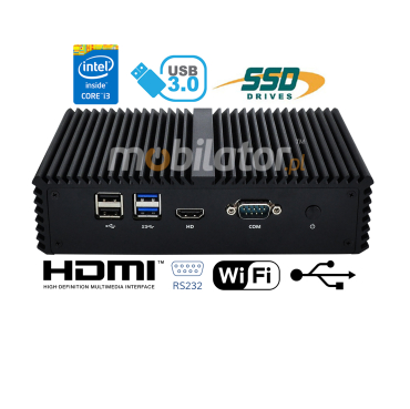 Wytrzymay bezwentylatorowy Komputer Przemysowy MiniPC mBOX Q5-510-30G6 v.2
