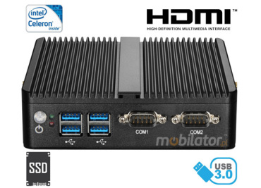 Wzmocniony Bezwentylatorowy Komputer Przemysowy Fanless MiniPC yBOX - X30G (2LAN) - 2955U v.1
