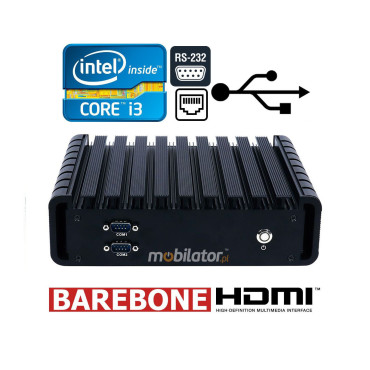 Bezwentylatorowy przemysłowy mini komputer IBOX-603 i3 6100U Barebone