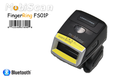 FingerRing FS01P v.1.1 - wytrzymay, wodoodporny mini mobilny skaner (czytnik) kodw kreskowych 1D z norm IP65 - w formie piercionka (USB, Bluetooth)
