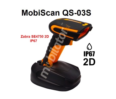 MobiScan QS-03S - Wytrzymay wzmocniony wodoodporny (IP67 i upadek z 3m) przemysowy skaner kodw kreskowych 2D z Bluetooth 4.0
