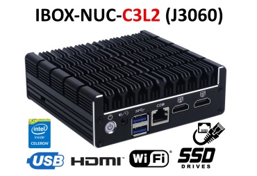 IBOX-NUC-C3L2 (J3060) v.1 - Komputer przemysowy z wzmocnion obudow (2x LAN + Modu WiFi)