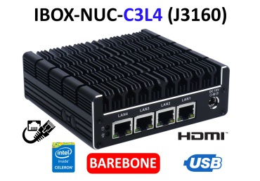 IBOX-NUC-C3L4 (J3160) Barebone - Niewielkich rozmiarw mini komputer przemysowy