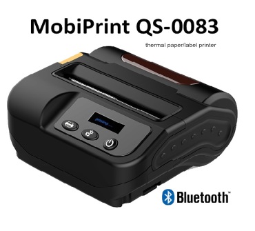 MobiPrint QS-0083 - Mobilna termiczna drukarka z możliwością drukowania na papierze + naklejki (Obsługa Windows / IOS / Android)