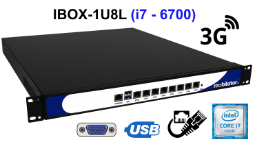 IBOX-1U8L (i7 - 6700) v.4 - Przemysłowy komputer z możliwym montażem w szafie serwerowej (3G)