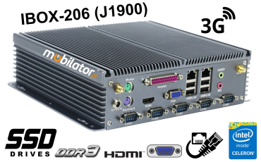 IBOX-206 v.4 - Wzmocniony komputer przemysłowy z 6cioma portami COM