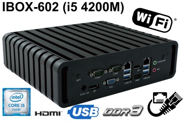 IBOX-602 (i5 4200M) v.2 - Bezwentylatorowy mini komputer z dyskiem SSD, 2x port LAN oraz 2x Display Port