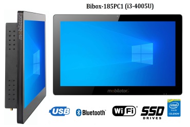 BiBOX-185PC1 (i3-4005U) v.9 - Nowoczesny panelowy komputer z dotykowym ekranem, WiFi i rozszerzonym dyskiem SSD (512 GB)