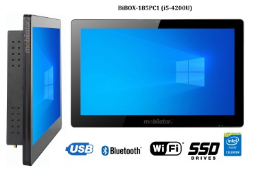 BiBOX-185PC1 (i5-4200U) v.6 - Mocny panelowy komputer z dotykowym ekranem, odpornoci IP65, WiFi i rozszerzonym dyskiem SSD (512 GB)
