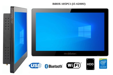 BiBOX-185PC1 (i5-4200U) v.7 - Panelowy komputer z dotykowym ekranem, WiFi, 8GB RAM z dyskiem HDD (500 GB) oraz Bluetooth