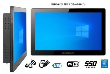 BiBOX-215PC1 (i5-4200U) v.5 - wodoodporny przemysowy panel komputerowy z IP65 (odporno woda i py), dysk SSD 256 GB, technologia 4G