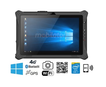 Wodoodporny 10.1-calowy tablet z procesorem Intel i7 dyskiem 512GB SSD, NFC, skanerem kodw kreskowych 2D, BT 4.2, 16GB RAM, Windows 10 PRO- Emdoor I10U v.18