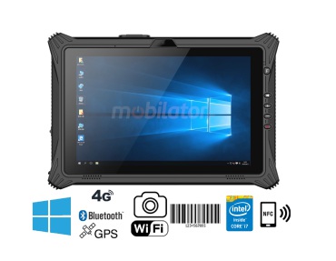 Emdoor I10U v.19 - Przemysowy 10-calowy tablet z procesorem i7, NFC, skanerem kodw kreskowych 1D MOTO, 16GB RAM i 512GB SSD, Windows 10 Home S, BT 4.2