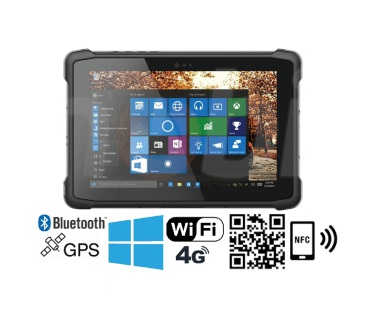 Emdoor I11H v.8 - Wodoodporny dziesiciocalowy tablet z Windows 10 Home, Bluetooth 4.2, 4GB RAM, czytnikiem kodw 2D N3680 Honeywell, 64GB, NFC  i 4G 