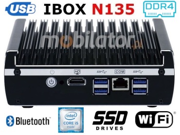 IBOX N135 v.12 - Przemysłowy miniPC z portami 4x USB 3.0, 1x DC, modułem WiFi i BT, 16GB RAM oraz 512GB SSD