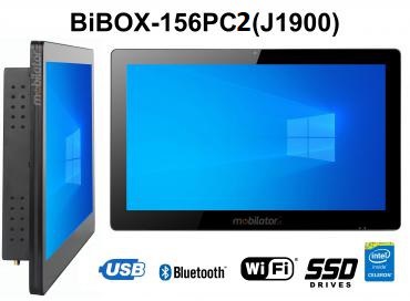 BiBOX-156PC2 (J1900) v.5 - Nowoczesny panelowy komputer z dotykowym ekranem, WiFi, Bluetooth i rozszerzonym dyskiem SSD (512 GB, 2xLAN, 4xUSB)