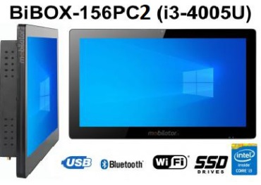 BiBOX-156PC2 (i3-4005U) v.7 - Komputer z wytrzymalym panelem przemysowym w standardzie odpornoci IP65 i dyskiem SSD 128 GB z licencj Windows 10 PRO
