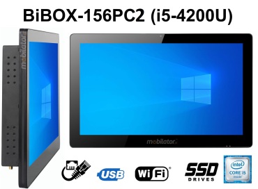 BiBOX-156PC2 (i5-4200U) v.2 - Pancerny panelPC z norm odpornoci IP65 na ekran oraz WiFi - wspierajcy Windows 10