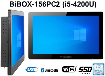 BiBOX-156PC2 (i5-4200U) v.5 - Wytrzymay PanelPC z ekranem dotykowym, odpornoci IP65, WiFi i rozszerzonym dyskiem SSD (512 GB)