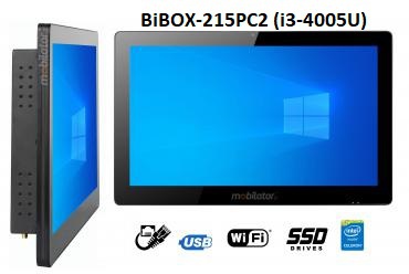 BiBOX-215PC2 (i3-4005U) v.3 - 21,5 cali, IP65, metalowy wzmocniony panel - przemysowy komputer dotykowy - rozszerzenie SSD, 8GB RAM