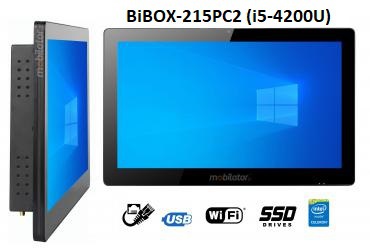 BiBOX-215PC2 (i5-4200U) v.3 - 21,5 cali, IP65, metalowy wzmocniony panel - przemysowy komputer dotykowy - rozszerzenie SSD, 8GB RAM