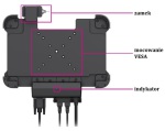 Emdoor I16J zamek, mocowanie VESA, indykator, metalowy uchwyt