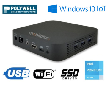 Energooszczdny MiniPC dla magazynu  z systemem operacyjnym Windows 10 IoT Polywell-J5040-NGC3 Pentium dla biznesu praktyczny rugged solidny