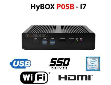 HyBOX P05B - Energooszczędny miniPC przemysłowy w metalowej obudowie do użytku w transporcie i na magazynie