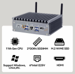 MiniPC yBOX-X56  I7 1165G7 Barebone - wsparcie dla linux/windows port HDMI dysk NVME SSD 11Gen i7 DDR4 wydajny szybki niewielki komputer przemysowy
